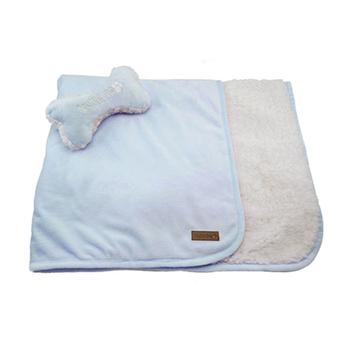 Luxe Sherpa Puppy Blanket and Toy Set – Baby Blue