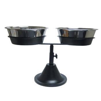 Barstool Adjustable Dog Diner – Double Bowl