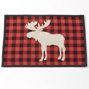Buffalo Check Moose Tapestry Placemat – Red/Black