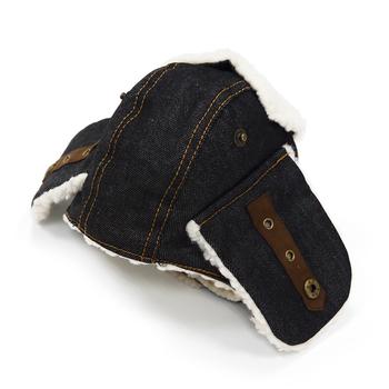 Trapper Dog Hat by Dogo – Black Denim