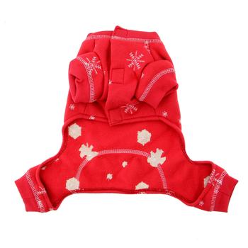 Snowflake Dog Long Johns by Hip Doggie – Red