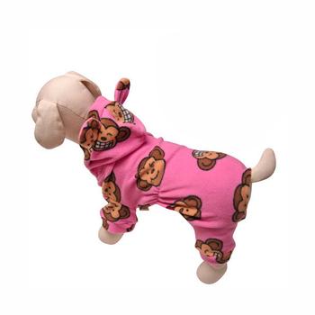 Silly Monkey Fleece Hooded Dog Pajamas by Klippo – Pink
