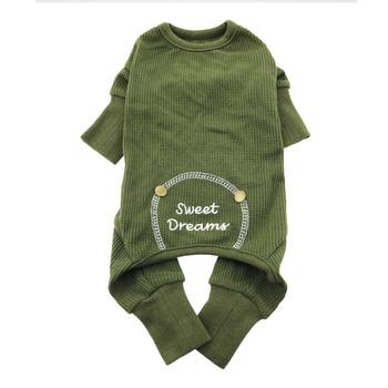 Sweet Dreams Embroidered Dog Pajamas – Blue
