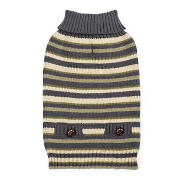 Zack and Zoey Elements Derby Stripe Dog Sweater – Green