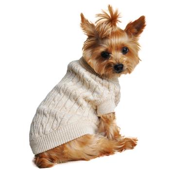 Cable Knit Dog Sweater by Doggie Design – Oatmeal
