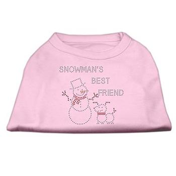 Snowman’s Best Friend Rhinestone Dog Shirt – Light Pink